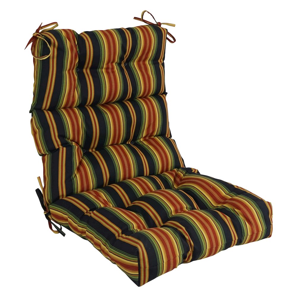 22-inch by 45-inch Spun Polyester Patterned Outdoor Tufted Chair Cushion