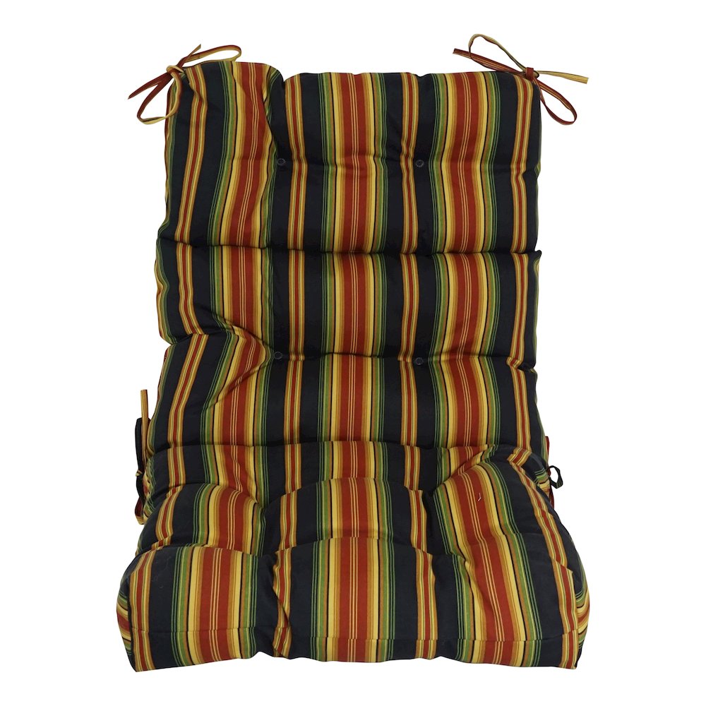 22-inch by 45-inch Spun Polyester Patterned Outdoor Tufted Chair Cushion