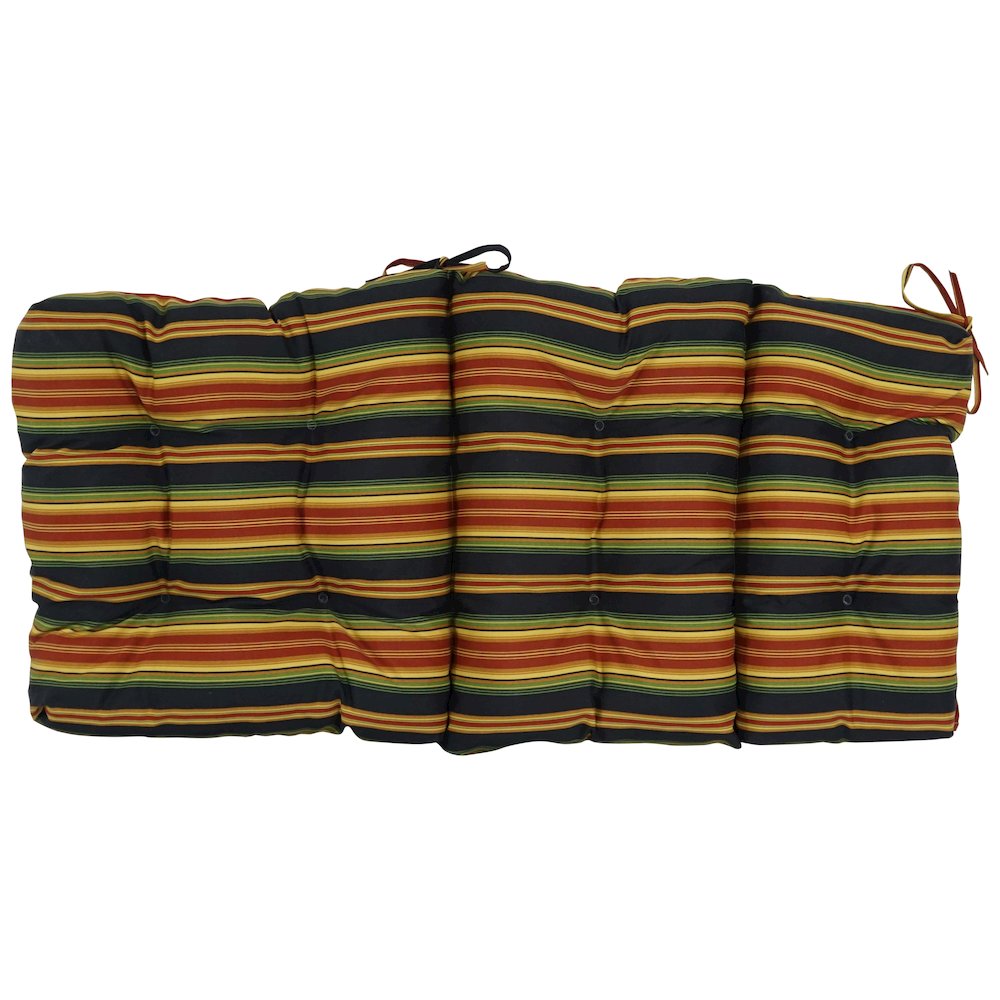22-inch by 45-inch Spun Polyester Patterned Outdoor Tufted Chair Cushion