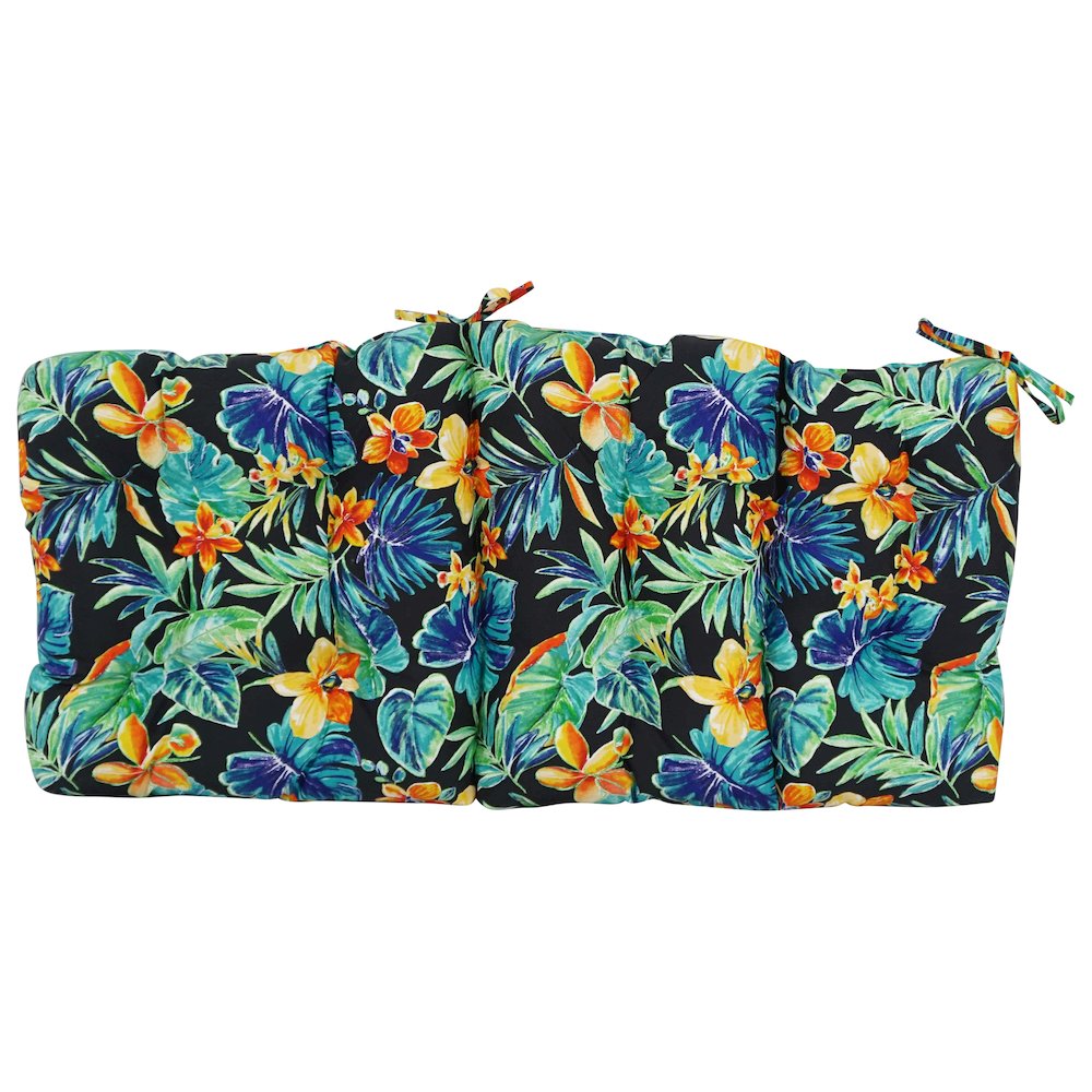 22-inch by 45-inch Spun Polyester Patterned Outdoor Tufted Chair Cushion