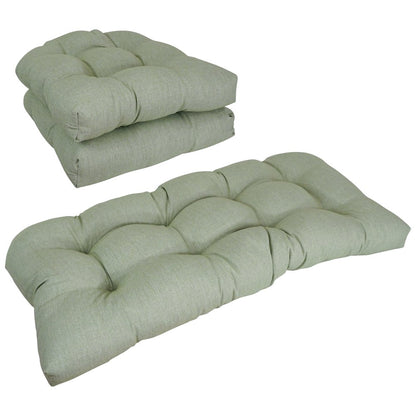U-Shaped Solid Woven Olefin Tufted Settee Cushion Set (Set of 3)