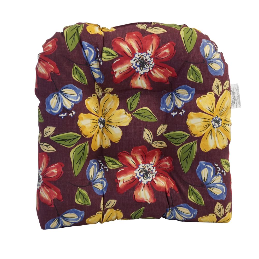 19-inch U-Shaped Spun Polyester Outdoor Tufted Dining Chair Cushion