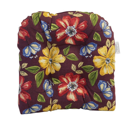 19-inch U-Shaped Spun Polyester Outdoor Tufted Dining Chair Cushion