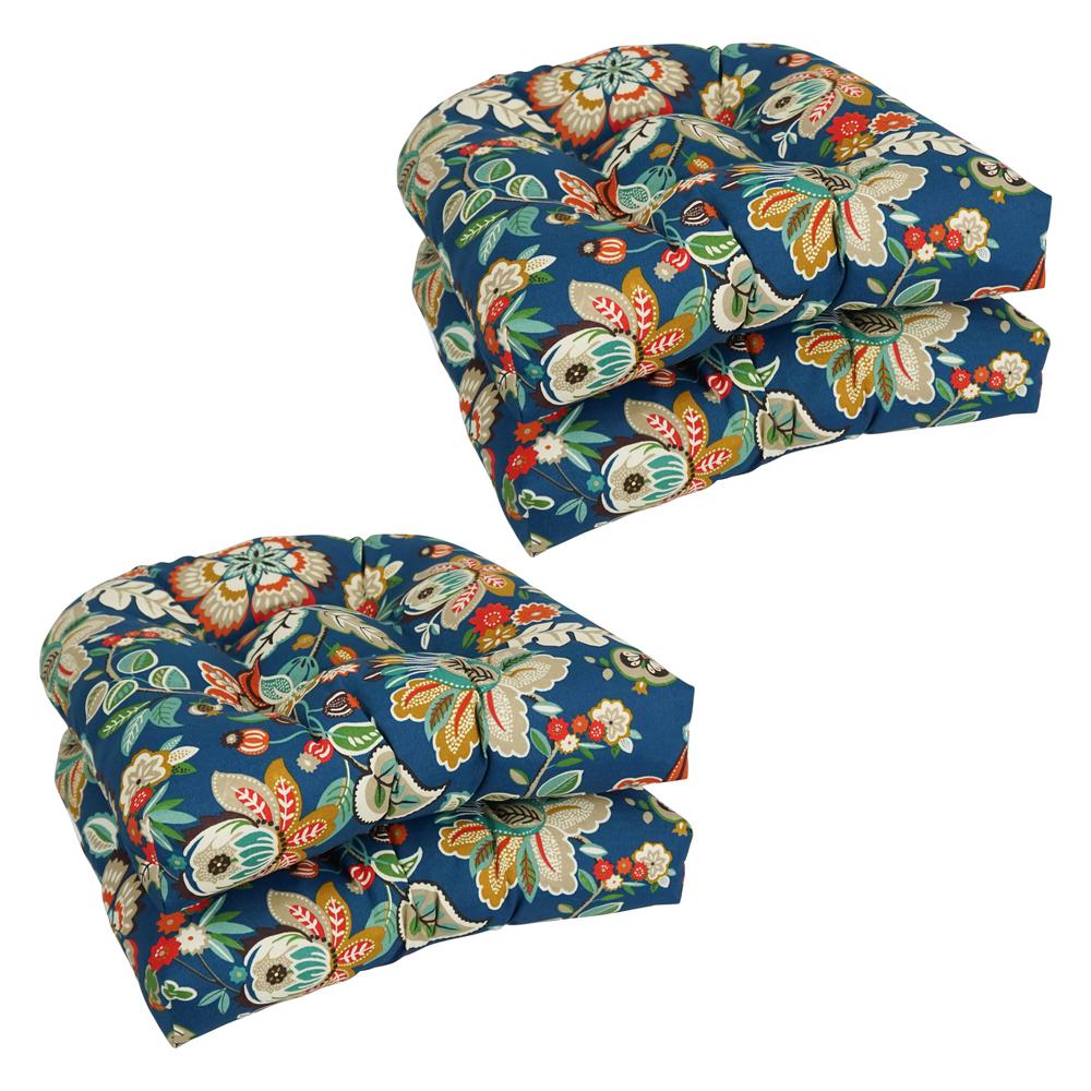 19-inch U-Shaped Patterned Spun Polyester Tufted Dining Chair Cushions (Set of 4) 93184-4CH-REO-64