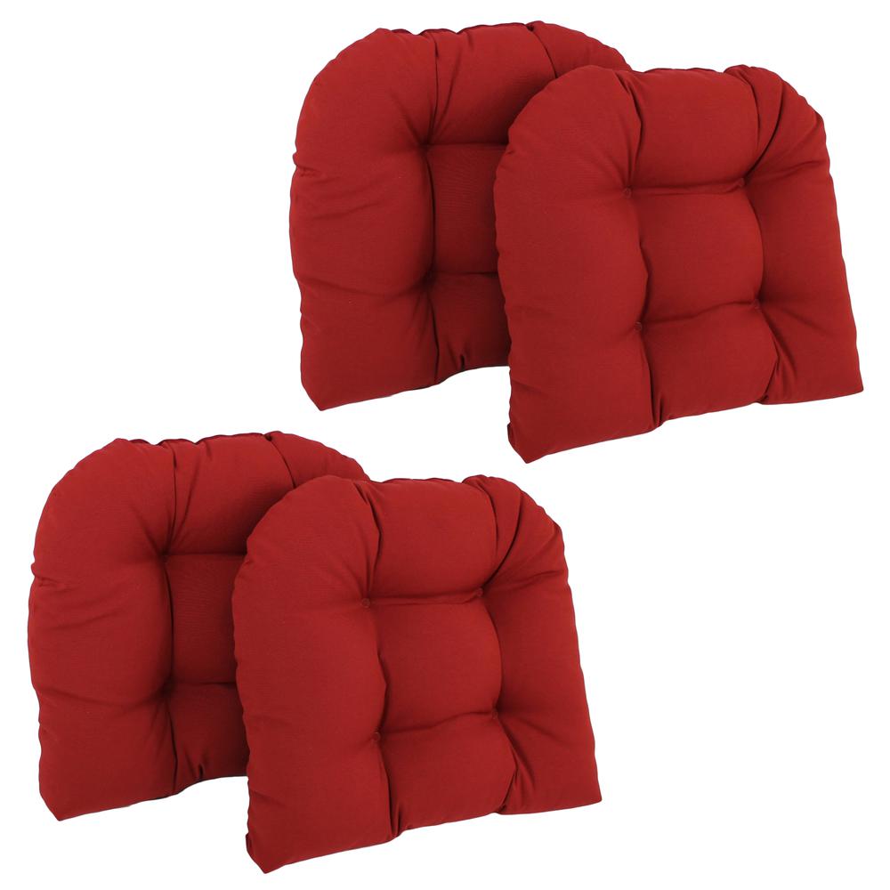 19-inch U-Shaped Solid Twill Tuffed Dining Chair Cushions (Set of 4) 93184-4CH-TW-RR