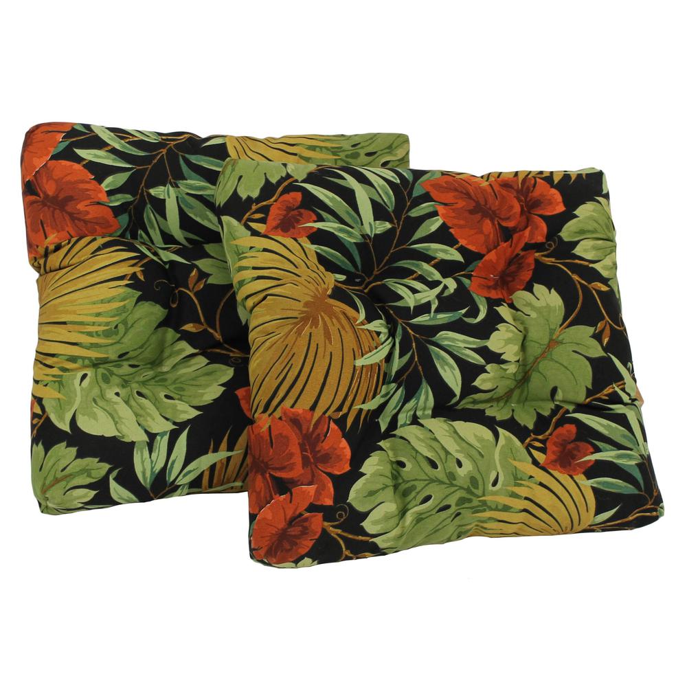 19-inch Squared Spun Polyester Tufted Dining Chair Cushion (Set of Two)