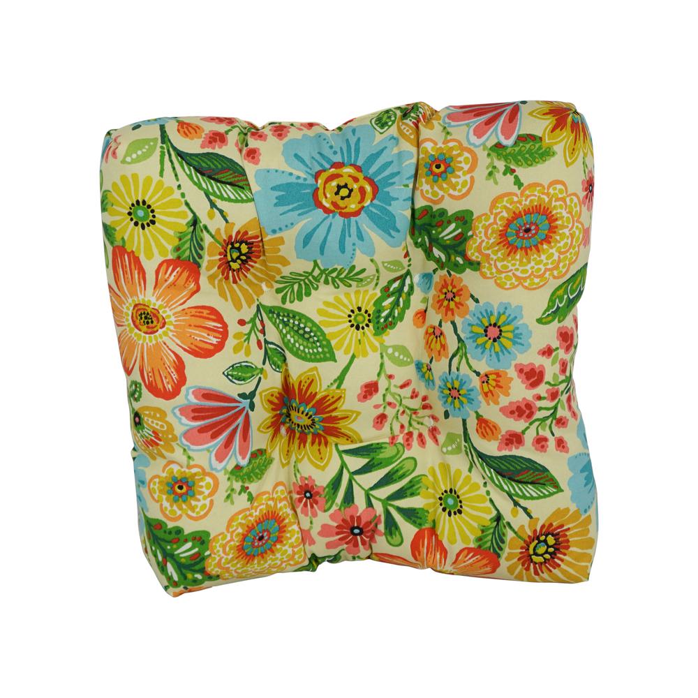 19-inch Squared Patterned Spun Polyester Tufted Dining Chair Cushions (Set of 2) 94005-2CH-REO-60