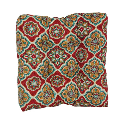 19-inch Squared Patterned Spun Polyester Tufted Dining Chair Cushions (Set of 2) 94005-2CH-REO-63