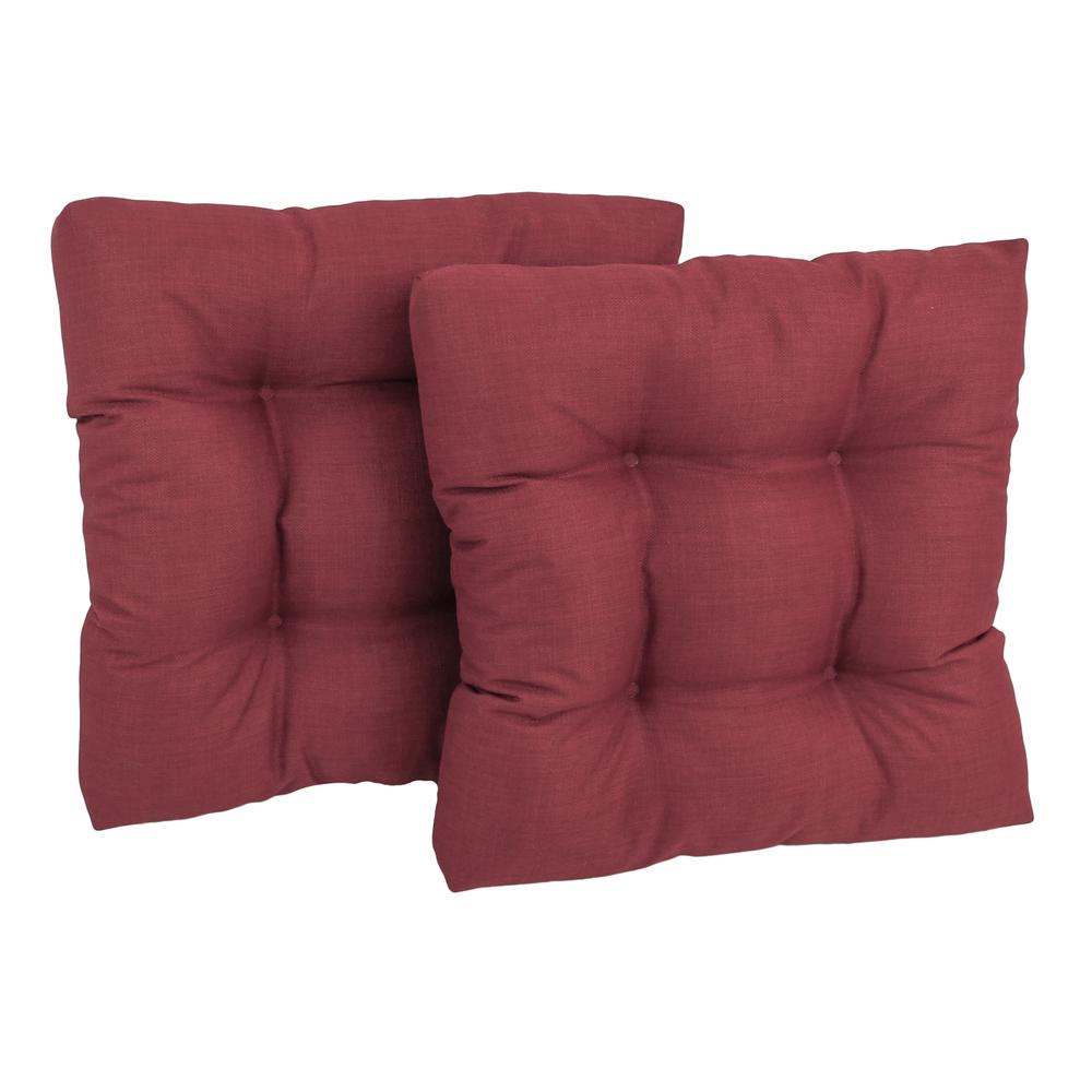 19-inch Squared Solid Spun Polyester Tufted Dining Chair Cushions (Set of 2) 94005-2CH-REO-SOL-17