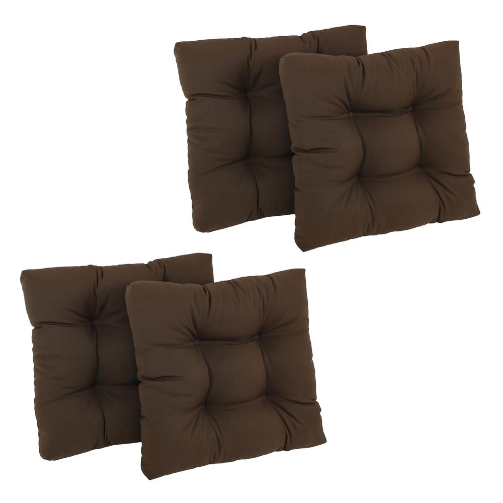 19-inch Squared Twill Tufted Dining Chair Cushions (Set of 4)  94005-4CH-TW-EG