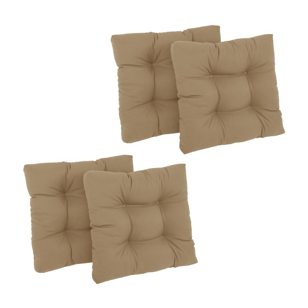 19-inch Squared Twill Tufted Dining Chair Cushions (Set of 4)  94005-4CH-TW-TF