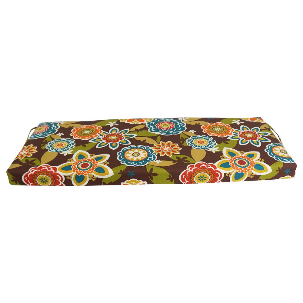 54-inch by 19-inch Patterned Outdoor Spun Polyester Bench Cushion 954X19-REO-50