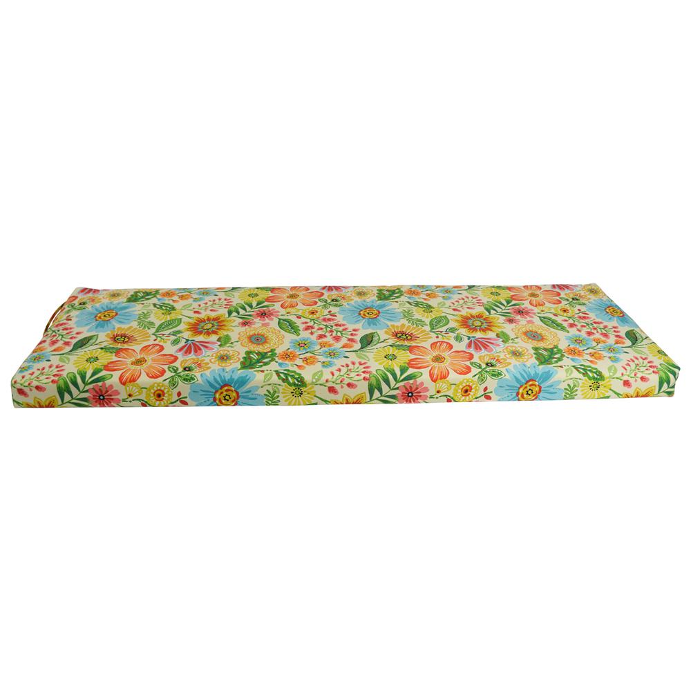 60-inch by 19-inch Patterned Outdoor Spun Polyester Bench Cushion 960X19-REO-60