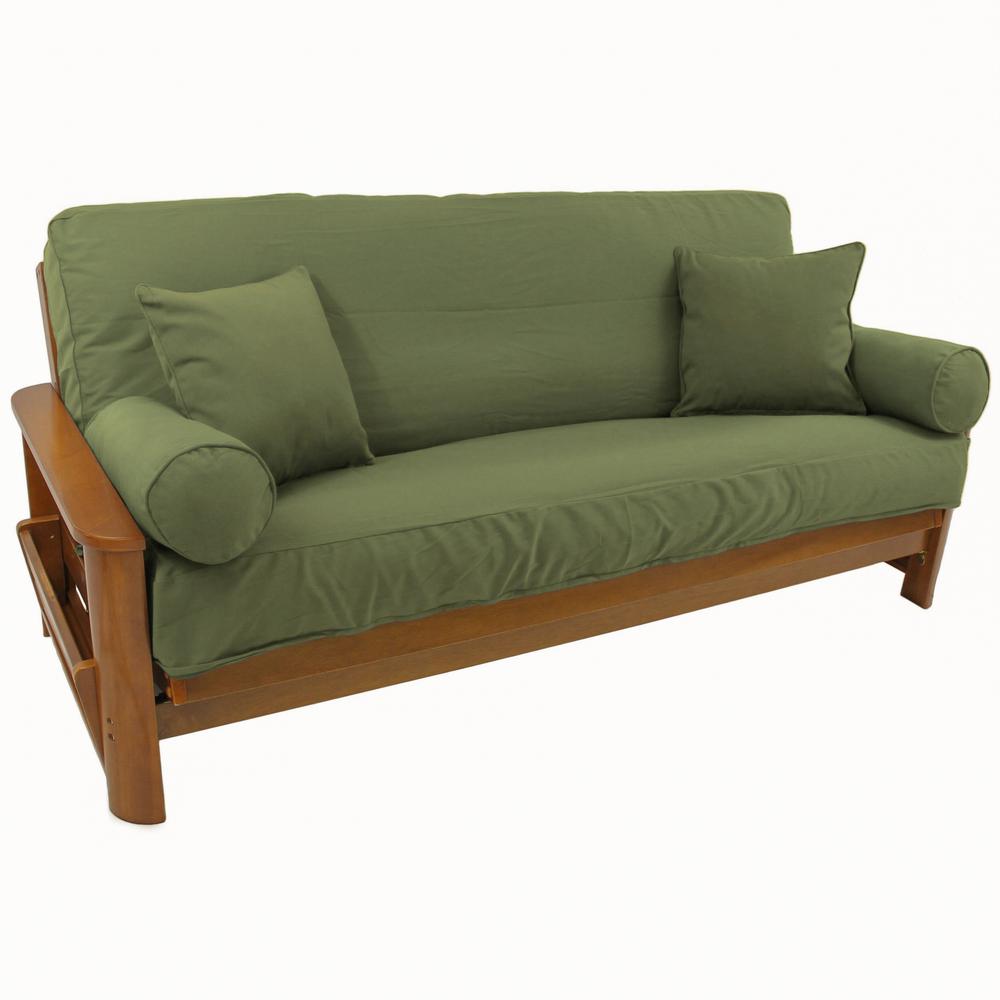 Set of 5 Full Futon Cover Set w/Two 18 inch Pillows and Two Bolsters (Twill Fabric)  9680-CD-TW-SG