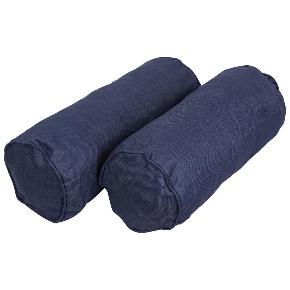 20-inch by 8-inch Double-corded Spun Polyester Bolster Pillows with Inserts (Set of 2) 9814-CD-S2-REO-SOL-05