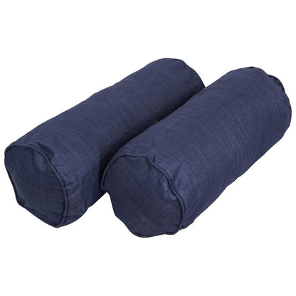 20-inch by 8-inch Double-corded Spun Polyester Bolster Pillows with Inserts (Set of 2) 9814-CD-S2-REO-SOL-05