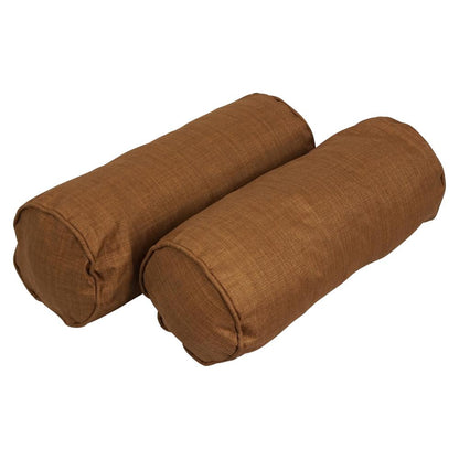 20-inch by 8-inch Double-corded Spun Polyester Bolster Pillows with Inserts (Set of 2) 9814-CD-S2-REO-SOL-09