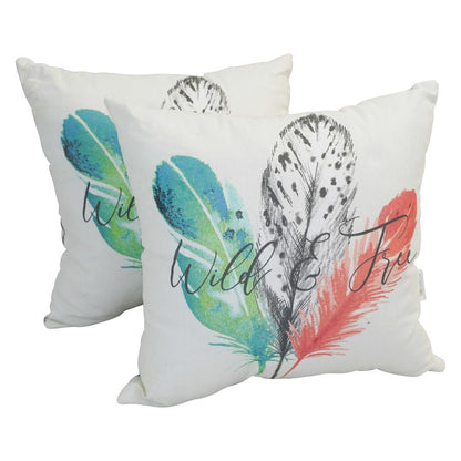Spun Polyester 17-inch Double-sided Outdoor Throw Pillows (Set of 2) CO-JO18-DS-04-S2