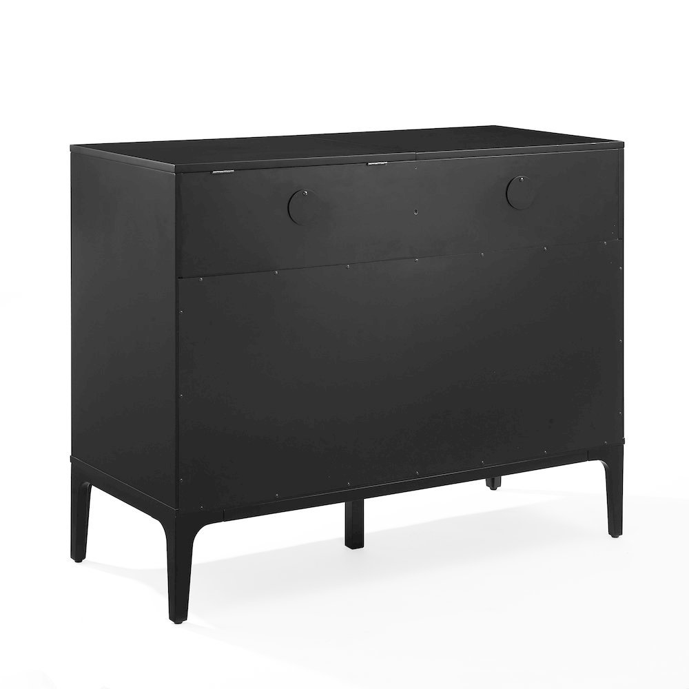 Large record player cabinet with vinyl storage in modern design