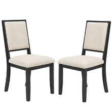 Boucle-Upholstered Mid-Century Modern Dining Chairs, Rubberwood Frame, Set of 2