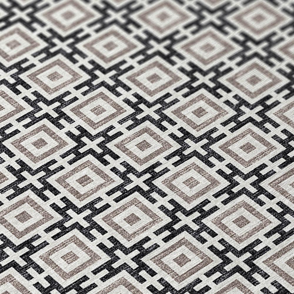 Indoor/Outdoor Marlo MO1 Black Washable 8' x 8' Rug