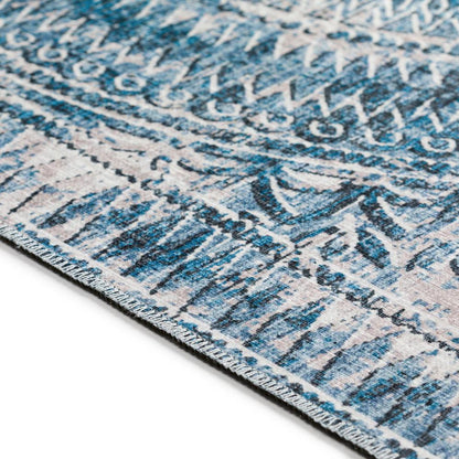 Indoor/Outdoor Sedona SN7 Indigo Washable 8' x 8' Round Rug