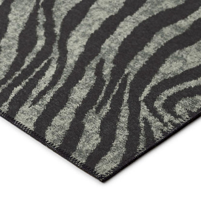 Indoor/Outdoor Mali ML1 Midnight Washable 8' x 8' Round Rug