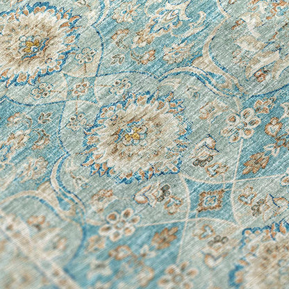 Indoor/Outdoor Marbella MB5 Mediterranean Washable 8' x 8' Round Rug