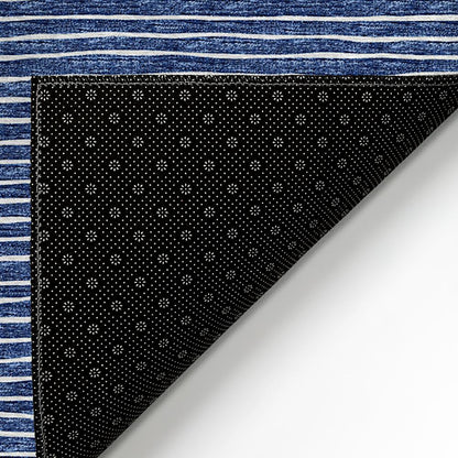 Indoor/Outdoor Laidley LA1 Navy Washable 9' x 12' Rug