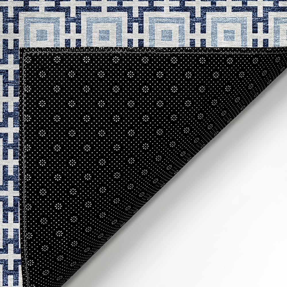 Indoor/Outdoor Marlo MO1 Navy Washable 9' x 12' Rug