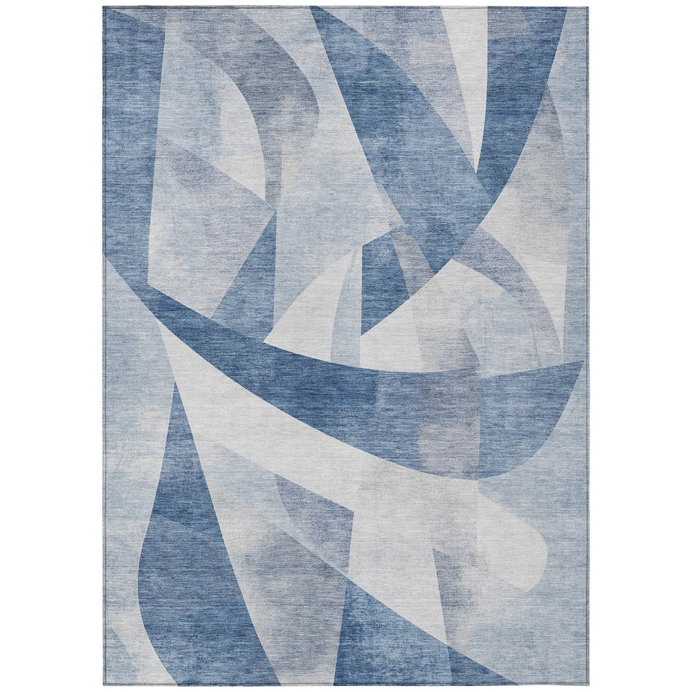 Machine Washable Indoor/Outdoor Chantille Denim 3' x 5' Rug