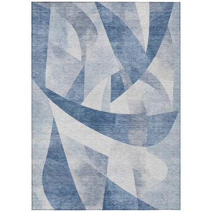 Machine Washable Indoor/Outdoor Chantille Denim 3' x 5' Rug