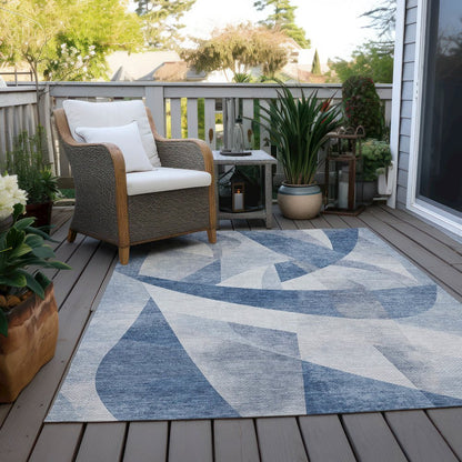 Machine Washable Indoor/Outdoor Chantille Denim 3' x 5' Rug