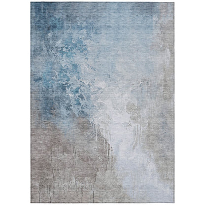 Machine Washable Indoor/Outdoor Chantille Denim 3' x 5' Rug