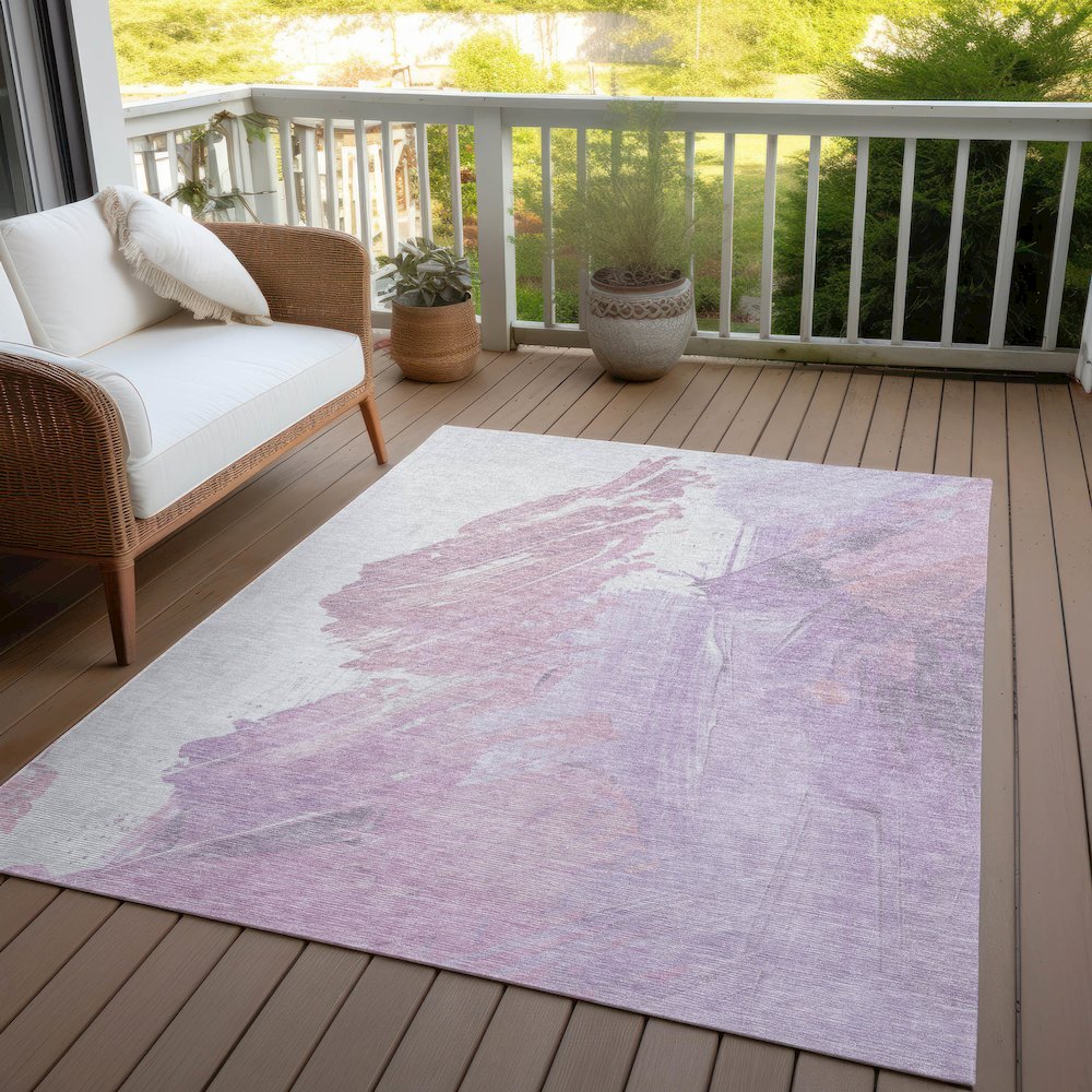Machine Washable Indoor/Outdoor Chantille Lavender 3' x 5' Rug
