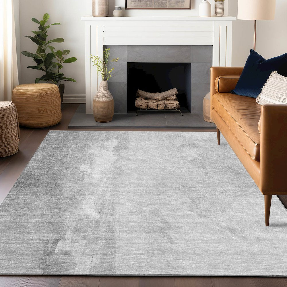 Machine Washable Indoor/Outdoor Chantille Gray 3' x 5' Rug