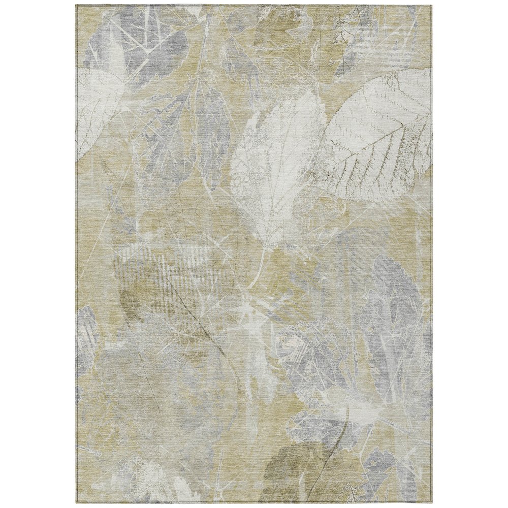 Machine Washable Indoor/Outdoor Chantille Beige 3' x 5' Rug