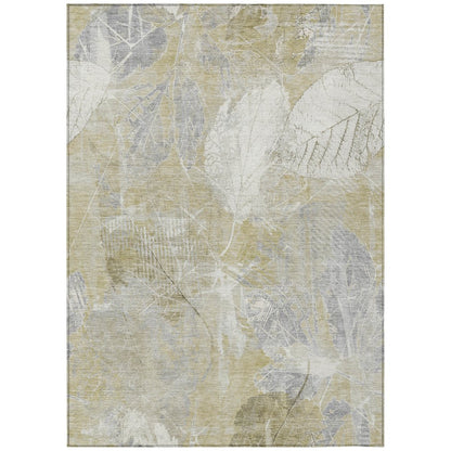 Machine Washable Indoor/Outdoor Chantille Beige 3' x 5' Rug