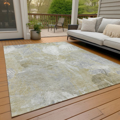 Machine Washable Indoor/Outdoor Chantille Beige 3' x 5' Rug