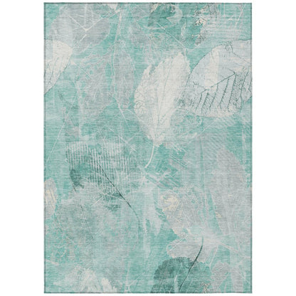 Machine Washable Indoor/Outdoor Chantille Teal 3' x 5' Rug