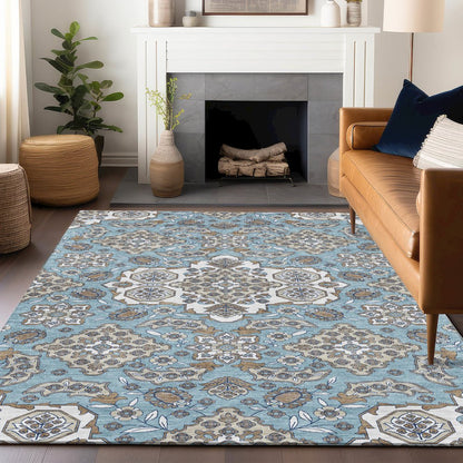 Machine Washable Indoor/Outdoor Chantille Sky 3' x 5' Rug