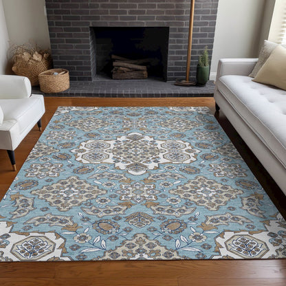 Machine Washable Indoor/Outdoor Chantille Sky 3' x 5' Rug