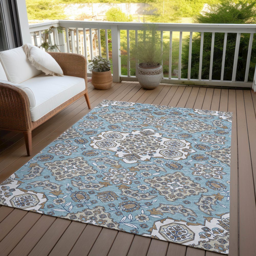 Machine Washable Indoor/Outdoor Chantille Sky 3' x 5' Rug