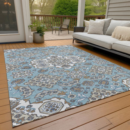 Machine Washable Indoor/Outdoor Chantille Sky 3' x 5' Rug