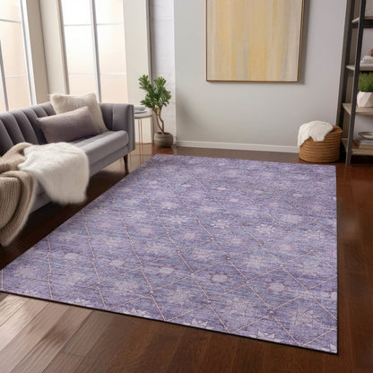 Machine Washable Indoor/Outdoor Chantille Purple 3' x 5' Rug