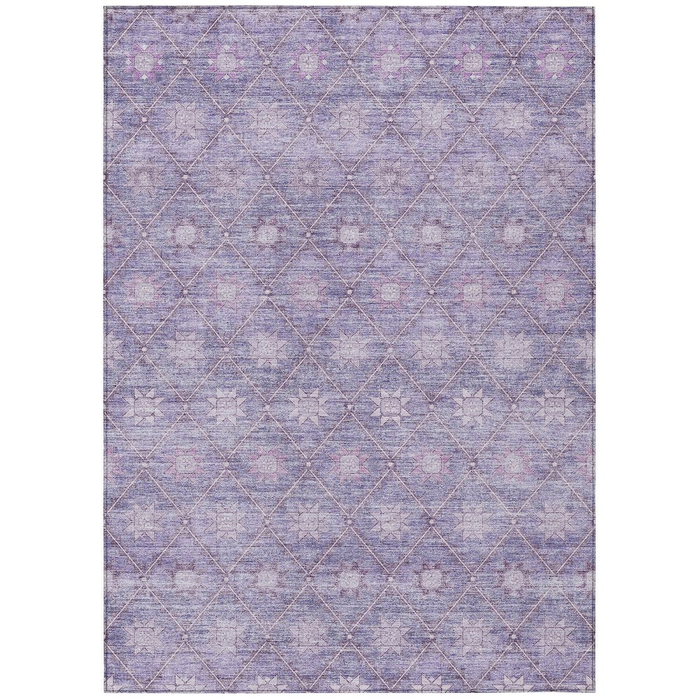 Machine Washable Indoor/Outdoor Chantille Purple 3' x 5' Rug