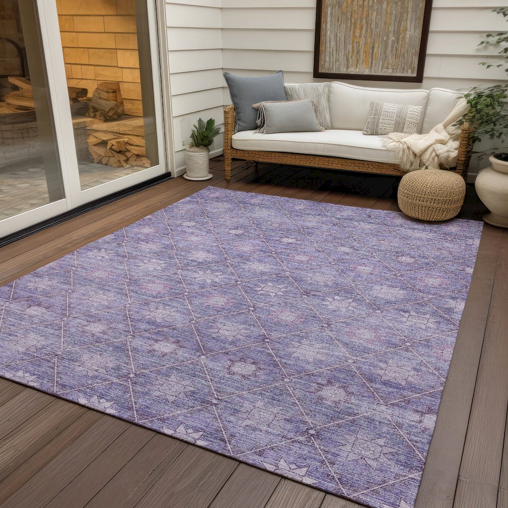 Machine Washable Indoor/Outdoor Chantille Purple 3' x 5' Rug