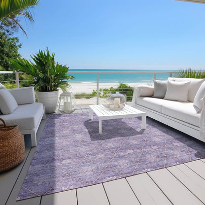 Machine Washable Indoor/Outdoor Chantille Purple 3' x 5' Rug