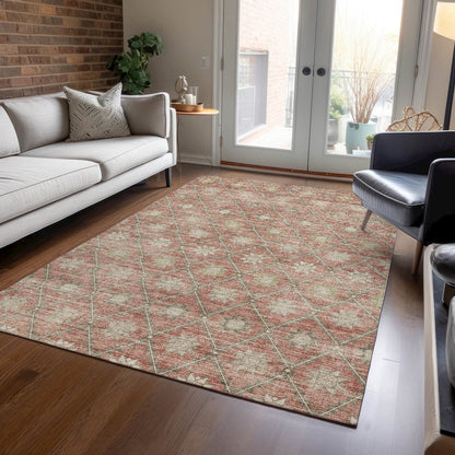 Machine Washable Indoor/Outdoor Chantille Terracotta 3' x 5' Rug