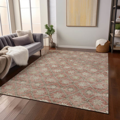 Machine Washable Indoor/Outdoor Chantille Terracotta 3' x 5' Rug